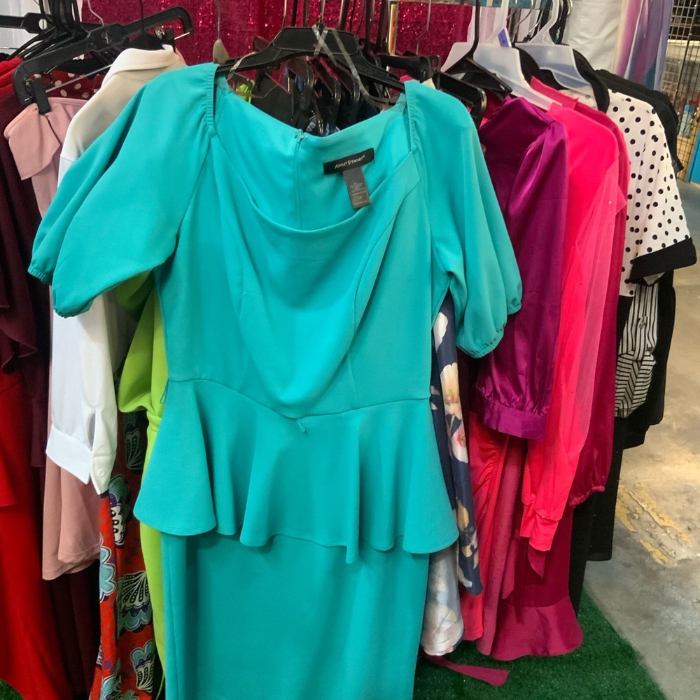 Teal Peplum Dress